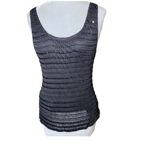 Vintage Crochet Sequin Bead Going Out Top. Size Large, Juniors